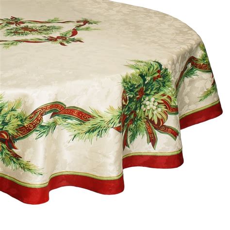 round christmas plastic tablecloths|84 inch round christmas tablecloth.